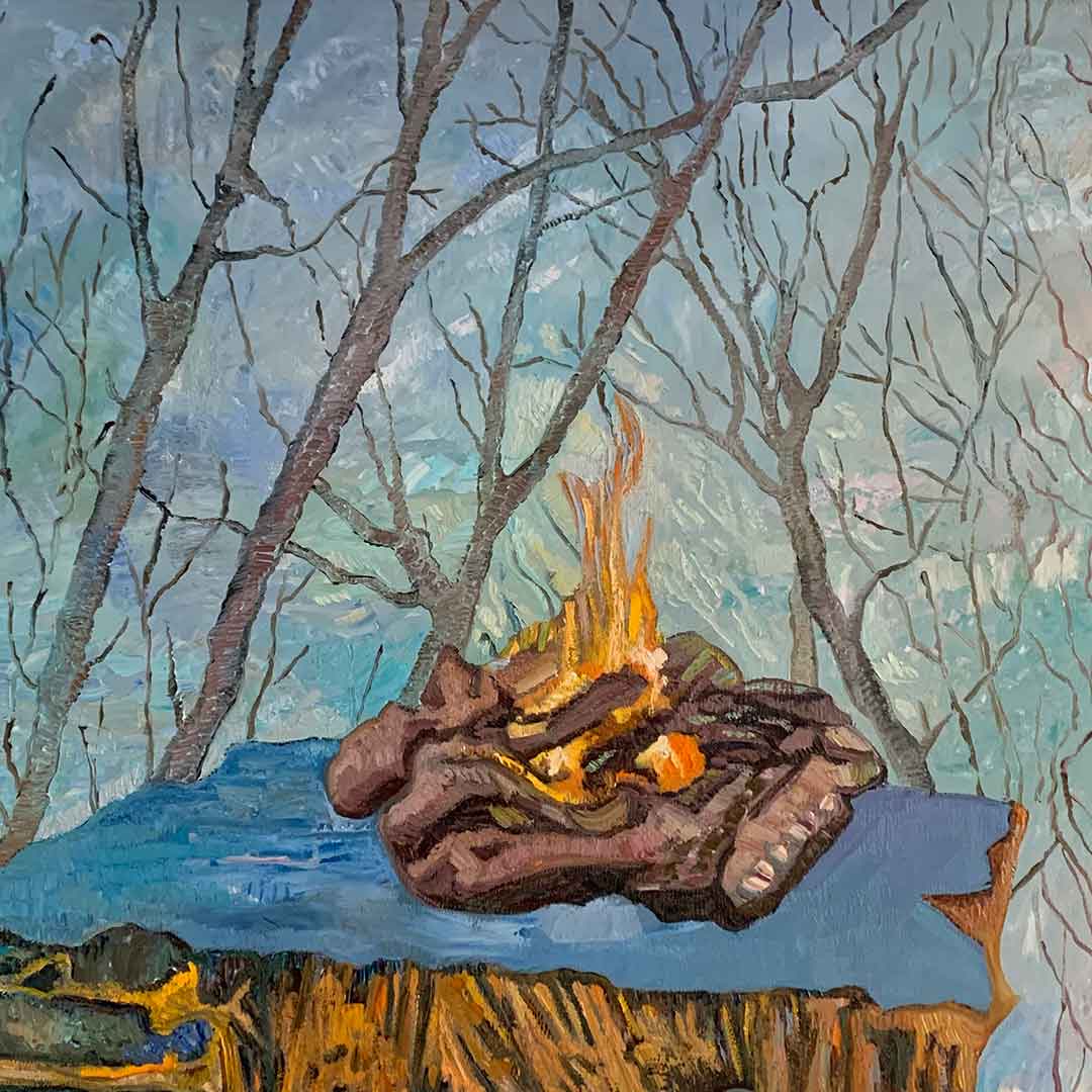 Metra Mitchell art Shadowland Burnt Offering Detail