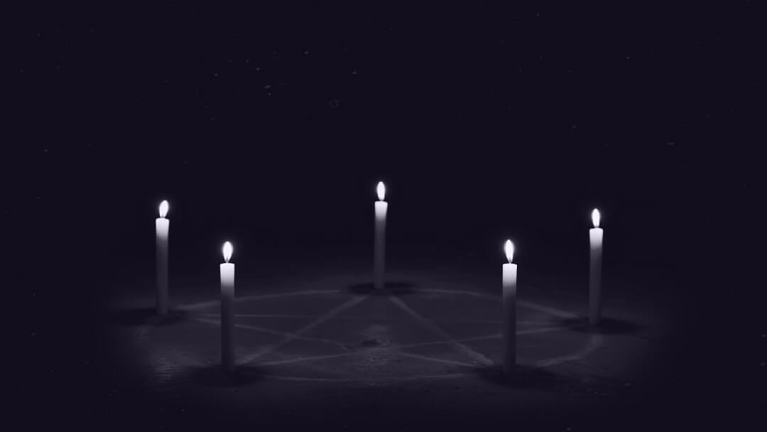 Metra Mitchell pentagram and candles