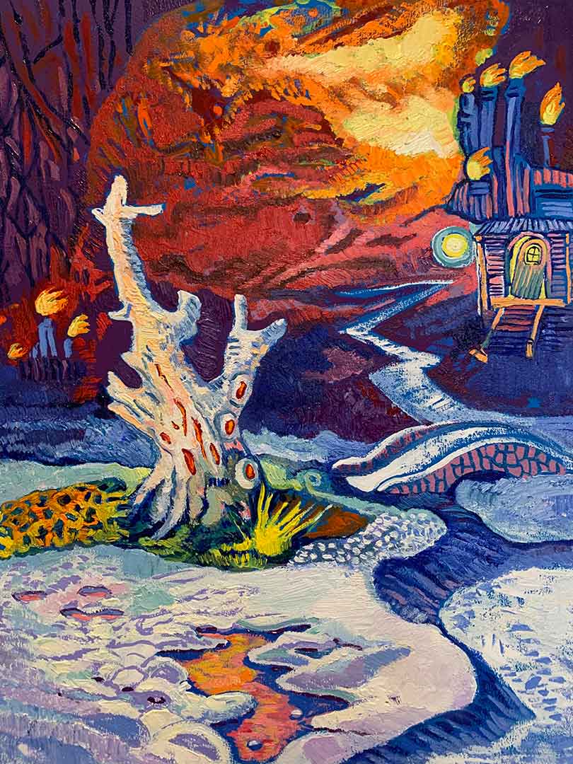 Metra Mitchell art Fire and Ice