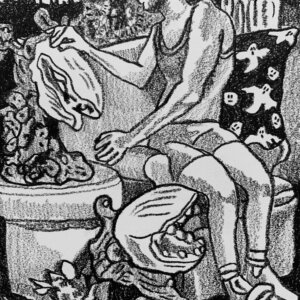 Metra Mitchell Artwork Creepy Conservatory Drawing