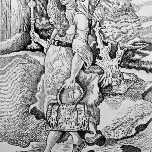 Metra Mitchell Artwork Lady with the Alligator Purse Drawing
