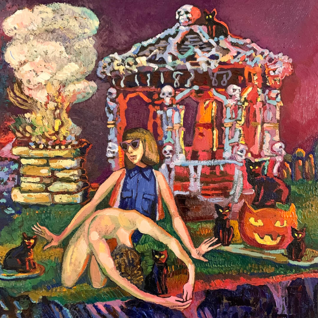 Metra Mitchell Artwork Black Cat Gazebo