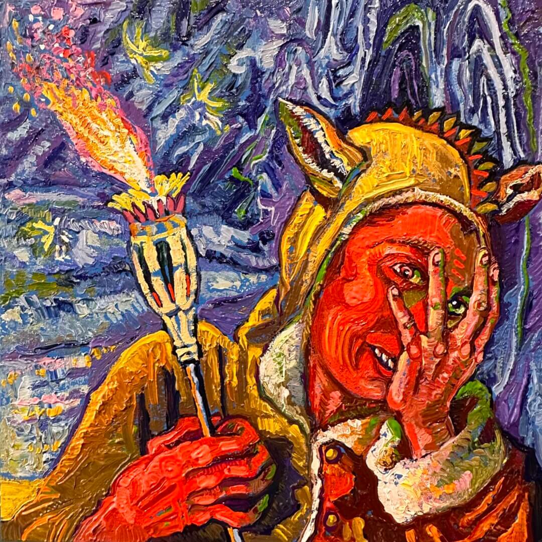 Trickster with Fireflies