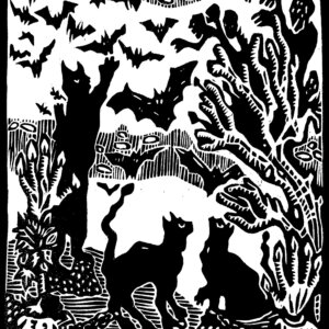 Metra Mitchell Artwork Vain Phantoms Woodcut